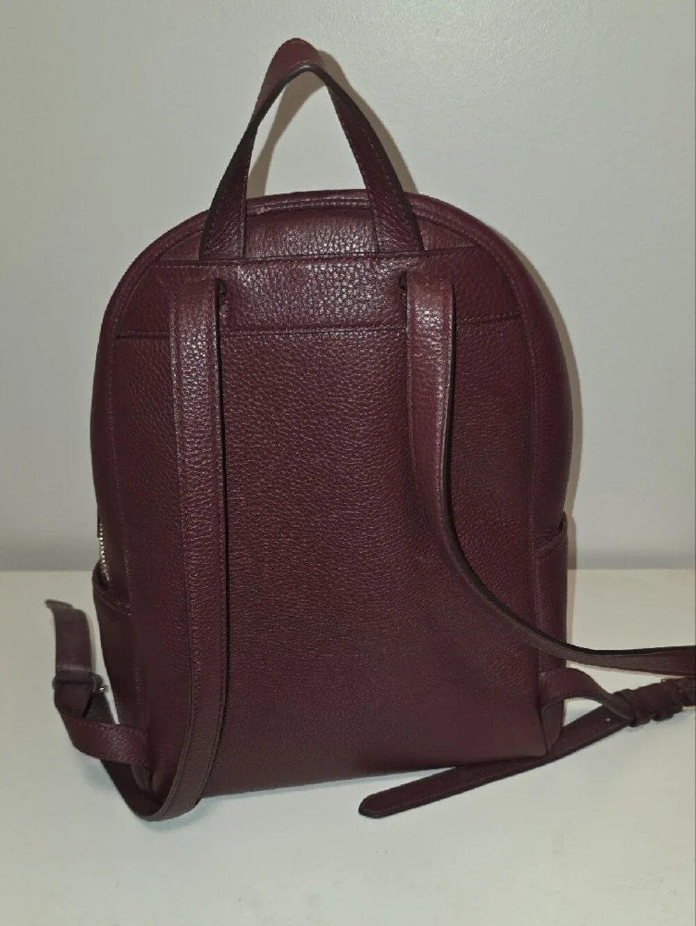 kate spade Leila Dome Leather Mini Backpack in Burgundy with Gold Hardware
